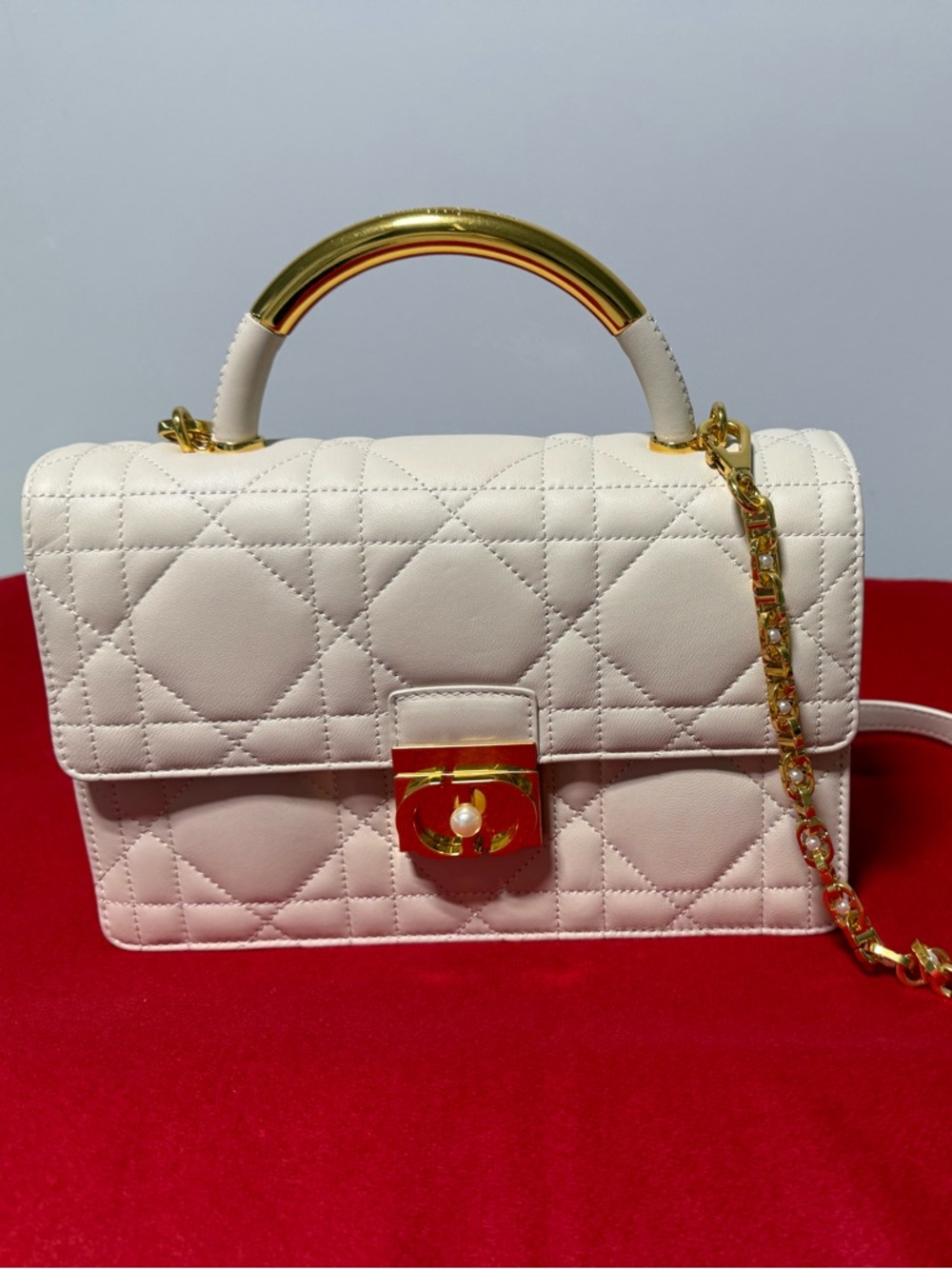 Dior Beige Quilted Top-Handle Satchel with Gold Hardware Limited Edition 2024 - Picture 7 of 9